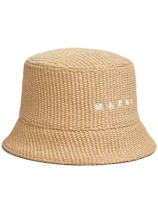 Marni Accessories - NEW / Marni Logo Embroidered Woven Bucket Hat / M
